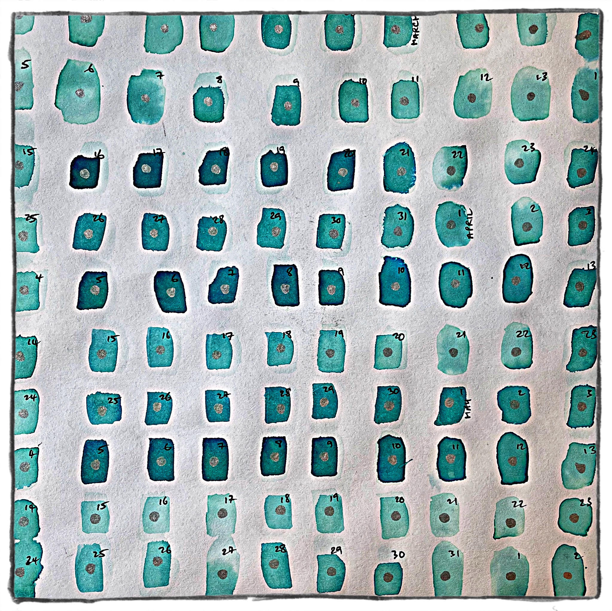 Numbered watercolor studies exploring village patterns